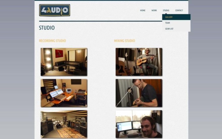Capture d'écran du site du studio de son 4Audio